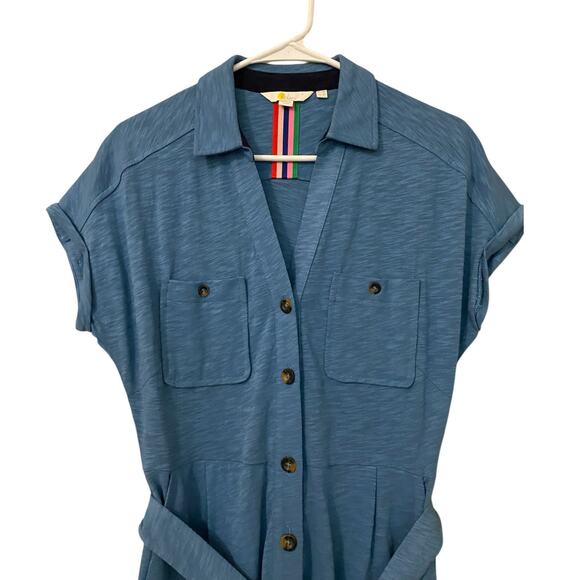 Boden Thomasina Jersey Midi Shirt Dress 6R 100% Cotton Collared Preppy Cottage - Picture 7 of 13